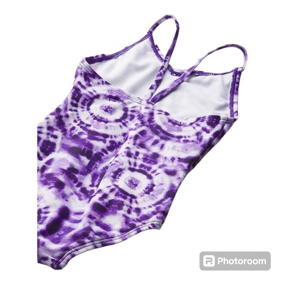 Kanu Surf Groovy Purple Girls One Piece bathing Suit Size 12 New with Tag - Picture 2 of 7